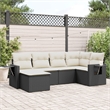 vidaXL 6 Piece Sofa Set in Black/White/Cream