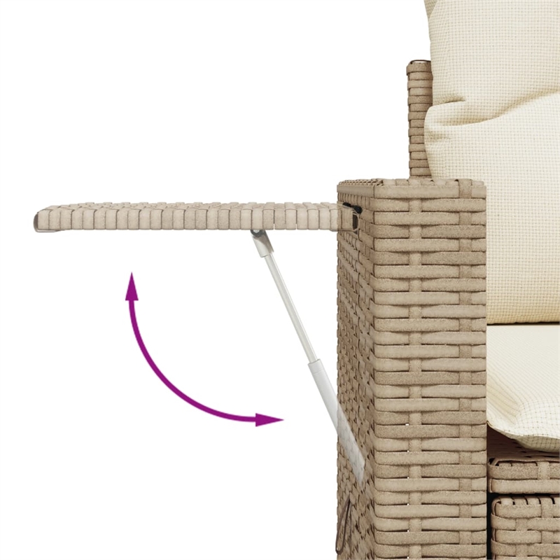 vidaXL 7 Piece Steel Large Sofa Set in Cream/Beige