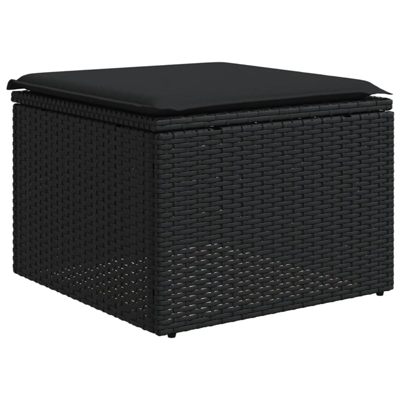 vidaXL 7 Piece Poly Rattan Large Sofa Set in Black
