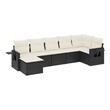 vidaXL 7 Piece Steel Sofa Set in Black/White/Cream