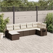 vidaXL 7 Piece Sofa Set in White/Brown/Cream