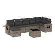 vidaXL 8 Piece Poly Rattan Sofa Set in Gray