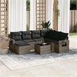 vidaXL Poly Rattan Sofa Set in Gray