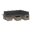 vidaXL Poly Rattan Sofa Set in Gray