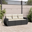 vidaXL 3 Piece Sofa Set in Black/White/Cream