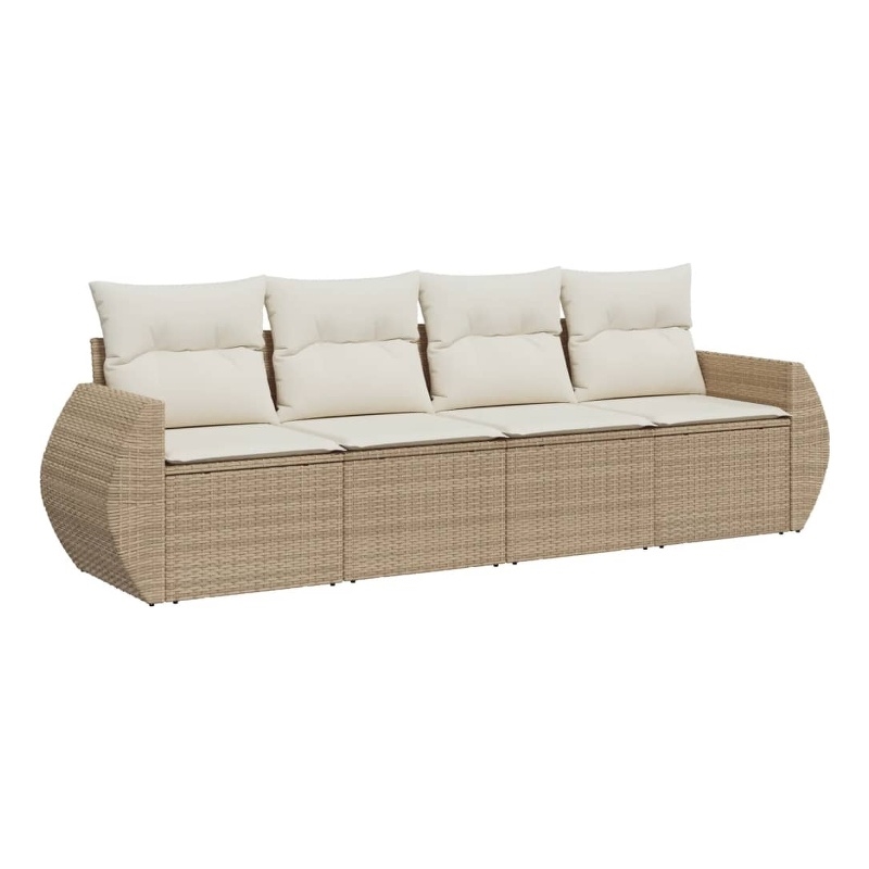 vidaXL 4 Piece Sofa Set in White/Cream/Beige