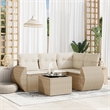 vidaXL 5 Piece Sofa Set in White/Cream/Beige