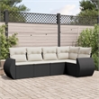 vidaXL 5 Piece Sofa Set in Black/Cream