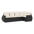 vidaXL 5 Piece Sofa Set in Black/Cream