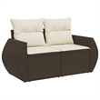 vidaXL 5 Piece Sofa Set in White/Brown/Cream