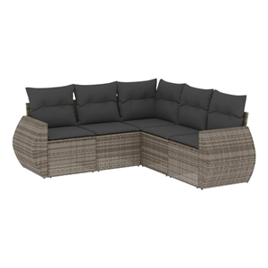 vidaXL 5 Piece Sofa Set in Gray