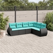 vidaXL Steel Large Patio Sofa Set in Black/Blue