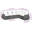 vidaXL Steel Large Patio Sofa Set in Black/Blue