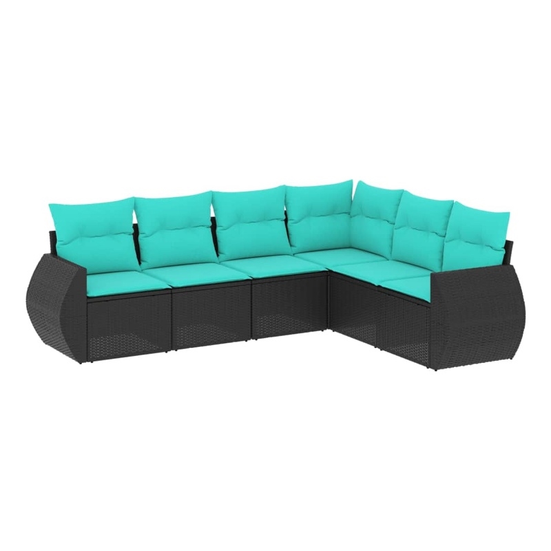 vidaXL Steel Large Patio Sofa Set in Black/Blue