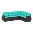 vidaXL Steel Large Patio Sofa Set in Black/Blue