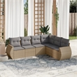 vidaXL 6 Piece Steel Sofa Set in Gray/Beige