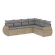 vidaXL 6 Piece Steel Sofa Set in Gray/Beige