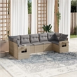 vidaXL 7 Piece Steel Standard Sofa Set in Beige