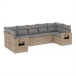 vidaXL 7 Piece Steel Standard Sofa Set in Beige