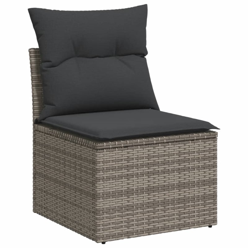 vidaXL 9 Piece Poly Rattan Sofa Set in Gray