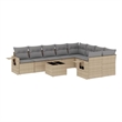 vidaXL 10 Piece Steel Sofa Set in Gray/Beige