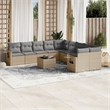 vidaXL 11 Piece Steel Sofa Set in Gray/Beige