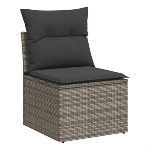 vidaXL 11 Piece Poly Rattan Sofa Set in Gray
