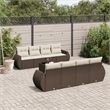 vidaXL 9 Piece Steel Sofa Set in Brown/Cream