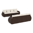 vidaXL 9 Piece Steel Sofa Set in Brown/Cream