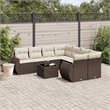 vidaXL 9 Piece Sofa Set in White/Brown/Cream