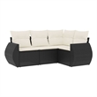 vidaXL 4 Piece Steel Medium Sofa Set in Black