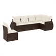 vidaXL 6 Piece Steel Small Sofa Set in Brown