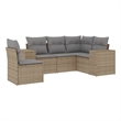 vidaXL 5 Piece Steel Sofa Set in Gray/Beige