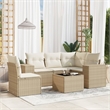 vidaXL 6 Piece Steel Sofa Set in White/Cream/Beige