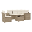 vidaXL 6 Piece Steel Sofa Set in White/Cream/Beige