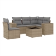 vidaXL 6 Piece Steel Sofa Set in Gray/Beige