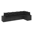 vidaXL 6 Piece Steel Sofa Set in Black