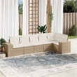 vidaXL 6 Piece Sofa Set in White/Cream/Beige