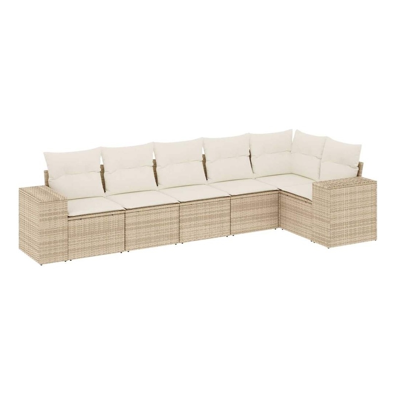vidaXL 6 Piece Sofa Set in White/Cream/Beige