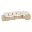 vidaXL 6 Piece Sofa Set in White/Cream/Beige