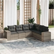 vidaXL Poly Rattan Small Sofa Set in Gray