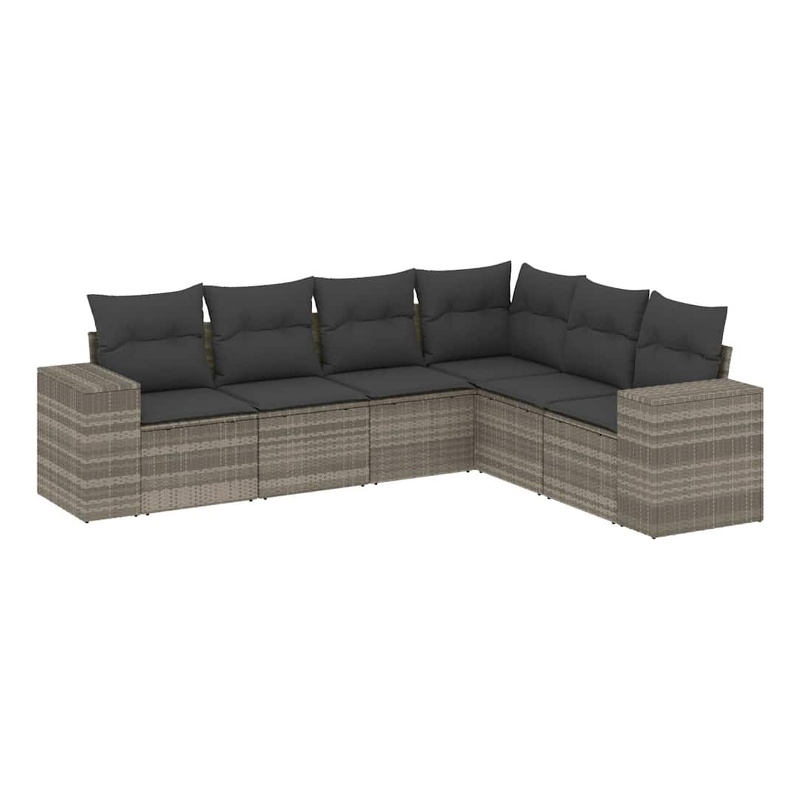 vidaXL Poly Rattan Small Sofa Set in Gray