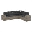 vidaXL Poly Rattan Small Sofa Set in Gray