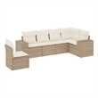vidaXL 6 Piece Steel Small Sofa Set in Beige