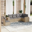 vidaXL 6 Piece Steel Sofa Set in Gray/Beige