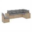 vidaXL 6 Piece Steel Sofa Set in Gray/Beige