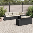 vidaXL 7 Piece Steel Sofa Set in Black/White/Cream
