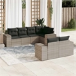 vidaXL 7 Piece Steel Sofa Set in Light Gray/Dark Gray