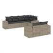 vidaXL 7 Piece Steel Sofa Set in Light Gray/Dark Gray