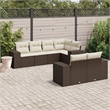 vidaXL 7 Piece Steel Large Sofa Set in Brown